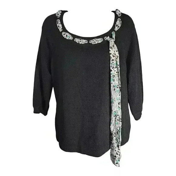 St. John Collection Sweater - Women's Small Wool Silk Knit - Luxury Santana - Picture 3 of 5